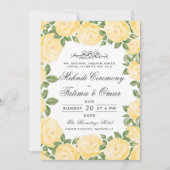 Yellow Floral Frame Islamic Henna Mehndi Zeremonie Einladung (Vorderseite)