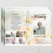 yellow floral Funeral Program template (Vorne/Hinten)