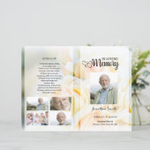 yellow floral Funeral Program template (Stehend Vorderseite)