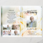 yellow floral Funeral Program template (Vorderseite)