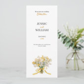 Yellow floral golden chic wedding invitation einladung (Stehend Vorderseite)