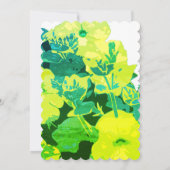 Yellow Floral Green Blue Leafy Art Custom Wedding Einladung (Rückseite)