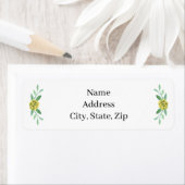 Yellow Floral Greenerage Foliage Address Labels (Insitu)