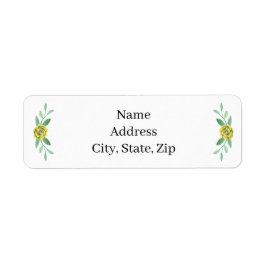 Yellow Floral Greenerage Foliage Address Labels