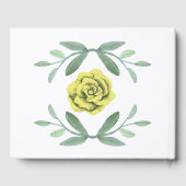 Yellow Floral Greenerity Foliage Wedding Gästebuch (Rückseite)