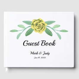 Yellow Floral Greenerity Foliage Wedding Gästebuch