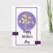 Yellow Floral Happy Mother’s Day Card Karte (Vorderseite)