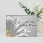 Yellow Floral Highlights Hochzeit Dankeschön Hinwe Einladung (Stehend Vorderseite)