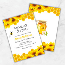 Yellow Floral Honeycomb Mommy to Bee Baby Dusche