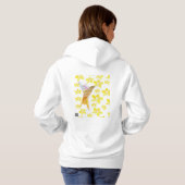 Yellow Floral Hummingbird Hoodie (Schwarz voll)