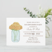 Yellow floral jar Housewarming Einladung (Stehend Vorderseite)