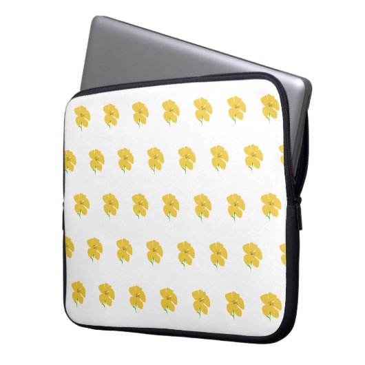 Yellow floral laptopschutzhülle (Vorderseite Links)
