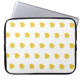 Yellow floral laptopschutzhülle