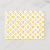 Yellow Floral Lemon Tart Baby Shower Diaper Raffle Begleitkarte (Rückseite)
