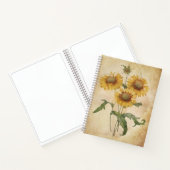 Yellow Floral Old Journal Style Sketchbook Notizblock (Innenseite)