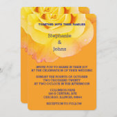 Yellow Floral Orange Rose Navy Blue Boho Wedding I Einladung (Vorne/Hinten)