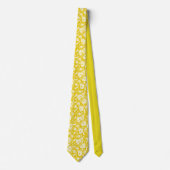 Yellow Floral Pattern Custom Necktie Krawatte (Vorderseite)