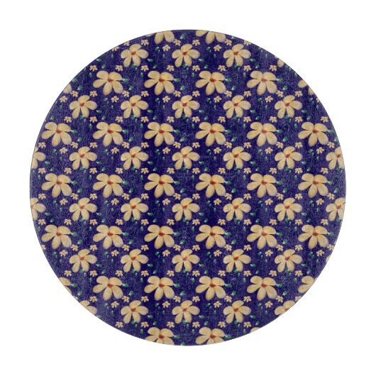 Yellow floral pattern  schneidebrett (Vorderseite)