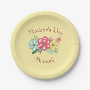 Yellow Floral Personalize Pappteller