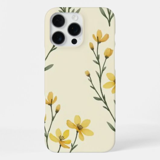 "Yellow Floral Phone Case iPhone Hülle (Rückseite)