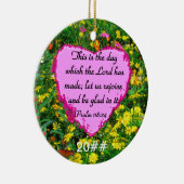 YELLOW FLORAL PSALM 118:24 FOTO-DESIGN KERAMIK ORNAMENT (Rechts)