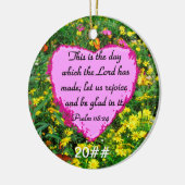 YELLOW FLORAL PSALM 118:24 FOTO-DESIGN KERAMIK ORNAMENT (Links)
