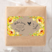 yellow floral rustic script Egg Pappe Label (Insitu)
