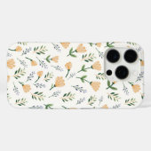 Yellow Floral Scandinavian Case-Mate iPhone Hülle (Rückseite (Horizontal))