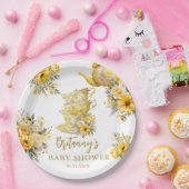 Yellow Floral Tee Party Cups Kinderdusche Pappteller (Party)