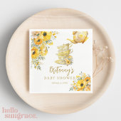 Yellow Floral Tee Party Cups Kinderdusche Serviette