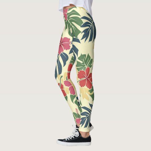 Yellow Floral Tropical  Leggings (Links)