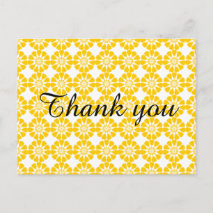 Yellow Floral Vielen Dank Postcard Postkarte