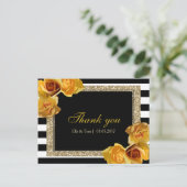 Yellow Floral Vielen Dank Postcard Postkarte (Stehend Vorderseite)