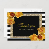 Yellow Floral Vielen Dank Postcard Postkarte (Vorne/Hinten)