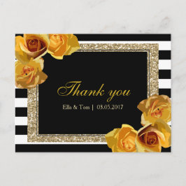 Yellow Floral Vielen Dank Postcard Postkarte