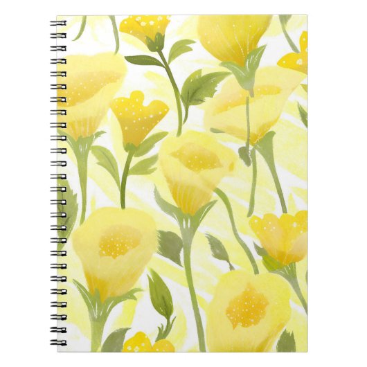 Yellow Floral Watercolor Painting Notizblock (Vorderseite)