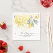 Yellow Floral Watercolor Wedding Napkins Serviette (Beispiel)