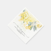 Yellow Floral Watercolor Wedding Napkins Serviette (Ecke)