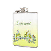 Yellow Floral Wedding Bridesmaid Flachmann (Links)