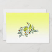 Yellow Floral Wedding Einladung (Rückseite)