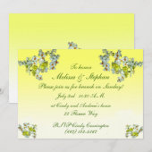 Yellow Floral Wedding Einladung (Vorne/Hinten)