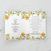 Yellow Floral Wedding Program Order of Service Programm (Innenseite)
