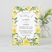 Yellow Floral Wedding V2 Einladung (Stehend Vorderseite)