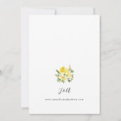 Yellow Floral Wedding V2 Einladung (Rückseite)