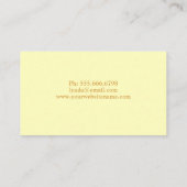 Yellow Floral Wedgecake Bakery Business Card Visitenkarte (Rückseite)