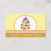 Yellow Floral Wedgecake Bakery Business Card Visitenkarte (Vorderseite)