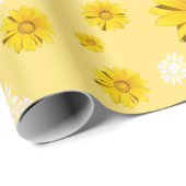 Yellow Floral Wrapping Paper Geschenkpapier (Rolleneckpunkt)