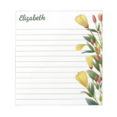 Yellow Florals Abend Primrose Linz Notizblock (Vorderseite)