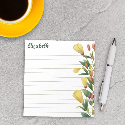 Yellow Florals Abend Primrose Linz Notizblock