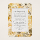 Yellow Florals Foto Beerdigung Gedenkkarte (Rückseite)